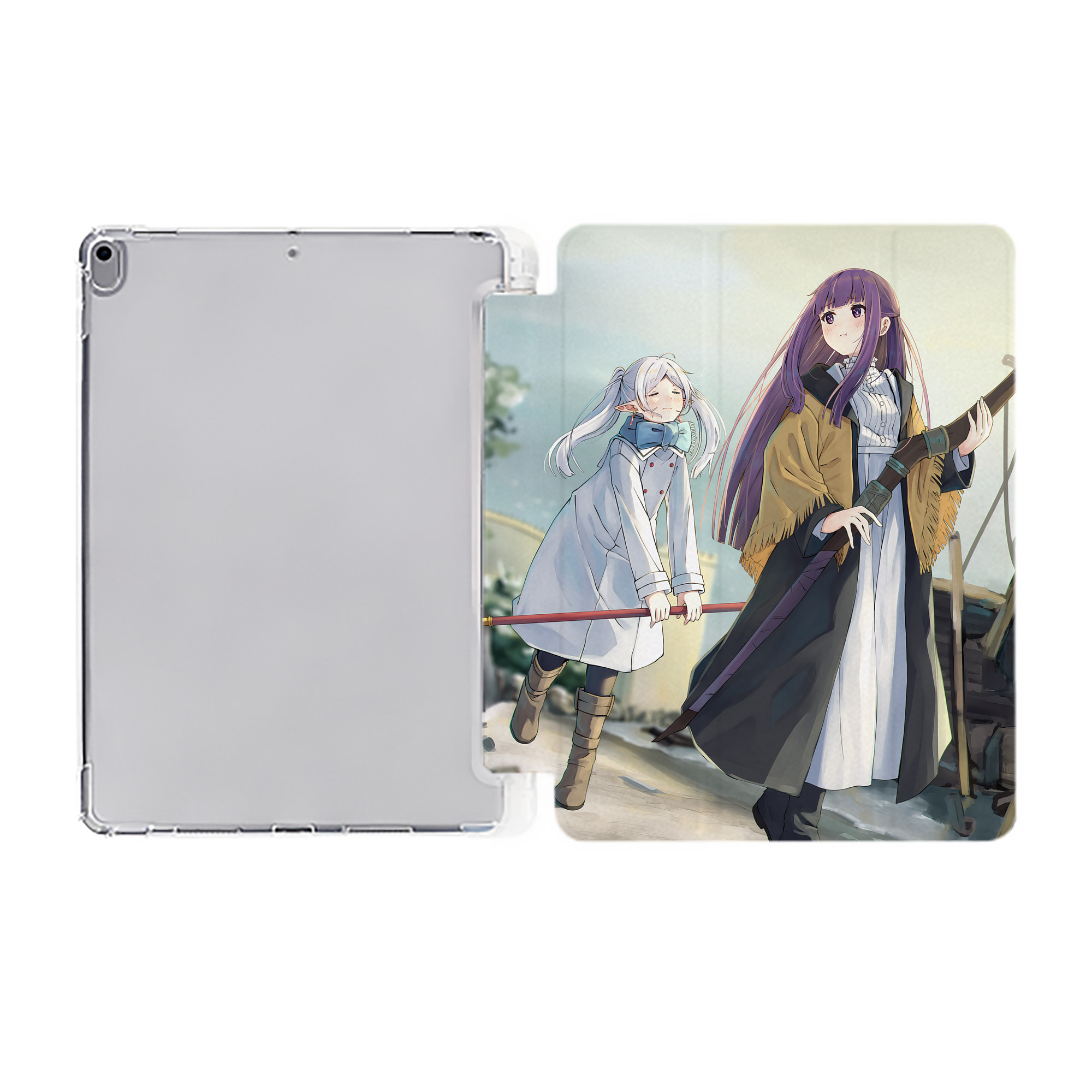 （画像用） 葬送のフリーレン Frieren IPad ケース ペン収納付き 三つ折りスタンド PUレザー×シリコン 対応機種9.5/10.5/10.9インチ